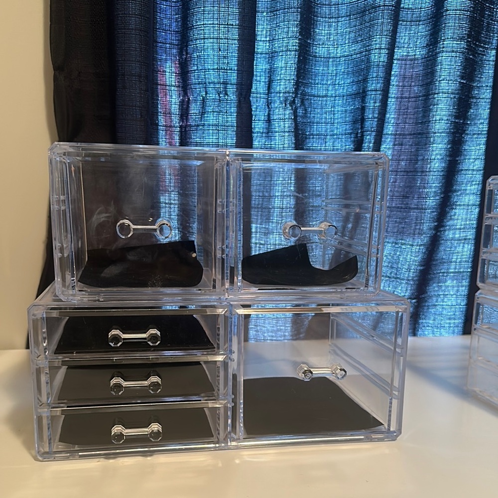 Clear Acrylic Storage Organizer with Black Accents